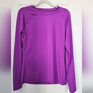 Bassdash Performance Long Sleeve Shirt Bright Purple Athletic Top Size M